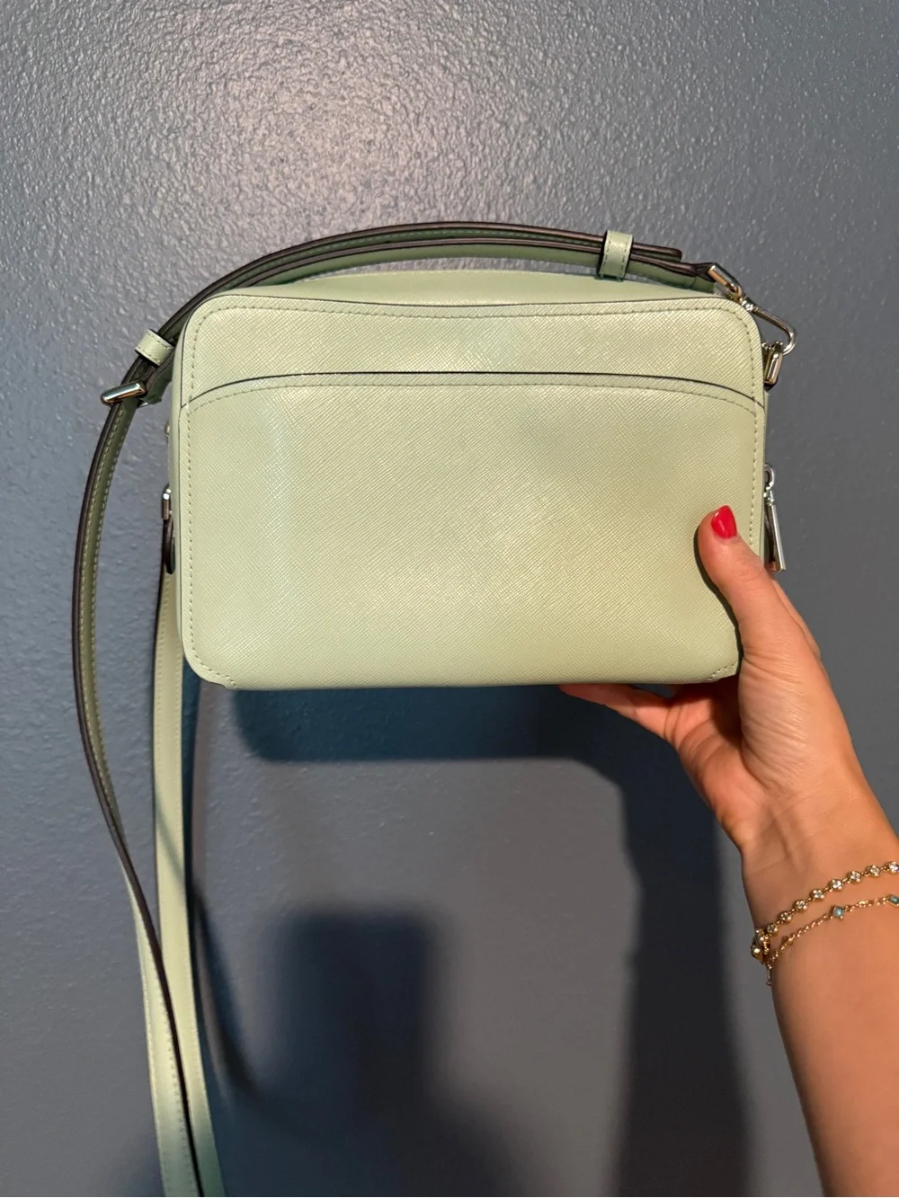 kate spade Mint Green Saffiano Leather Crossbody Bag